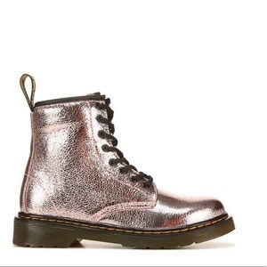 Dr. Martens Kid's 1460 Pink Crinkle Metallic Boot